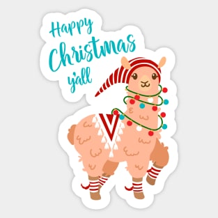 Happy Christmas Llama Sticker